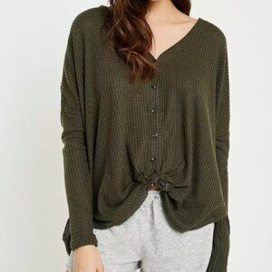 Urban Outfitters Out From Under Jojo Oversized Thermal Button-Front Top